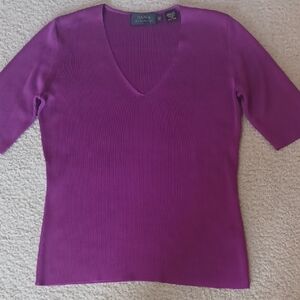 Dana Buchman Silk Purple Top